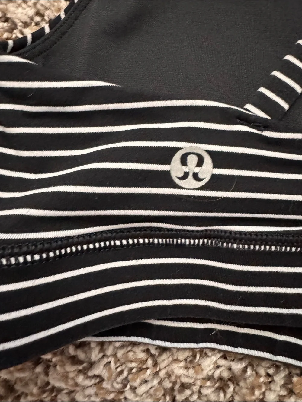 lululemon athletica Black & White Striped Sports Bra size 6